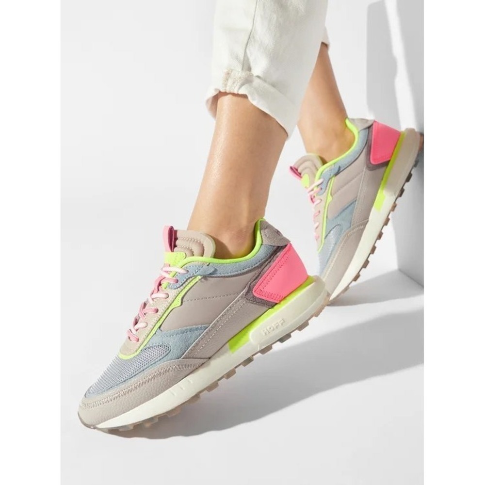 HOFF Womens Multi Mixed Media Mesh Pull-Tab Tana Toe Wedge Sneakers Shoes 8